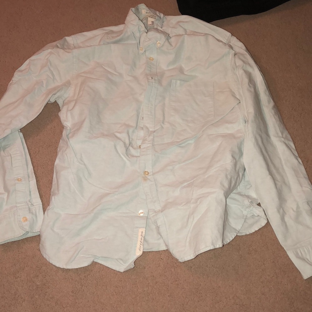 Teal button up